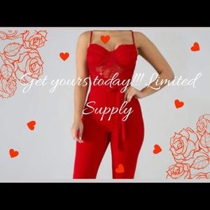 New| Red 1 Piece Jumpsuit